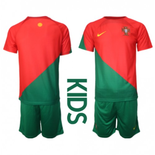 Dětský Fotbalový dres Portugalsko MS 2022 Domácí Krátký Rukáv (+ trenýrky)